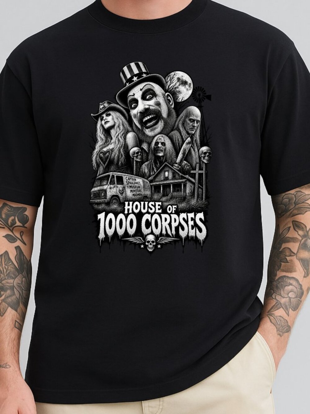 House Of 1000 Corpses TShirt Graphic Tee Adult Halloween Horror Movie Lover Gift